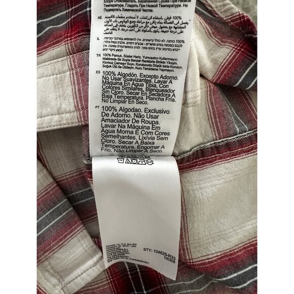 Carhartt Signature Red Plaid Button-up Shirt S/S Loose Fit Mens Sz Medium - Picture 5 of 11